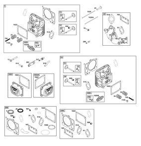 Cylinder Head Group Diagram and Parts List for 49E877-0021-G1 400000 - 699999 Briggs and Stratton Engine